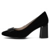 Pantofi piele intoarsa dama - negru, Filippo - toc mediu - DP6176-24-BK-SU-Negru