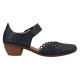 Pantofi piele naturala dama albastru Rieker toc mic 43753-14-Albastru