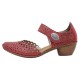 Pantofi piele naturala dama rosu Rieker toc mic 43753-33-Rosu